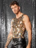 SC Men's Sequined Sexy Hollow Out Tank Top GZYY-W25109