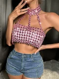 SC Hand-sewn Gemstone Halterneck Top GZYY-21330