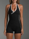 SC Contrast Color Backless Romper GXYF-H0501