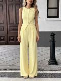 SC Solid Color Sleeveless Two Piece Pants Set SHD-8110