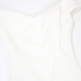SC One Shoulder Solid Color Fashtail Dress CYA-902400