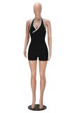 SC Contrast Color Backless Romper GXYF-H0501