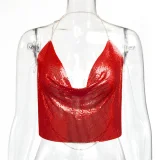 SC Metal Sequins Halterneck Tank Top GZYY-6008