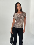 SC Mesh Print Short Sleeve T Shirt YWXS-J25TP469