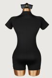 SC Solid Color Short Sleeve Zipper Romper YWXS-K26L2530