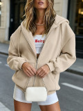 SC Plus Size Solid-Color Thickened Hoodie Coat SSNF-2021852A