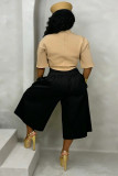 SC Solid Color Ruched Loose Trousers SH-391585