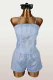 SC Stripe Tie Up Sling Top Two Piece Shorts Set YWXS-K26L2172