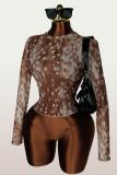SC Mesh Print Long Sleeve Top YWXS-K26L2265