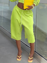 SC Solid Color Loose Drawstring Shorts SH-391600
