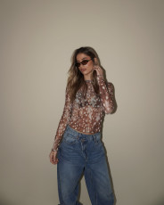 SC Mesh Print Long Sleeve Top YWXS-K26L2265