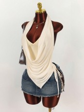 SC Halterneck Backless Drawstring Top GXIY-K26L2454
