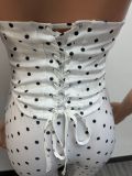 SC Polka Dots Print Sleeveless Romper YMEF-59111