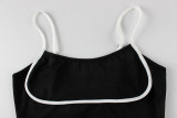 SC Contrast Color Yoga Tank Top Two Piece Culottes Set YWXS-K26L2386