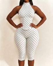 SC Polka Dots Print Sleeveless Romper YMEF-59111