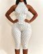 SC Polka Dots Print Sleeveless Romper YMEF-59111
