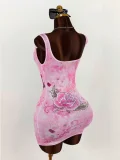 SC Tie Dye Hot Drill Vest Dress&Romper GNJF-Z7789