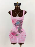 SC Tie Dye Hot Drill Vest Dress&Romper GNJF-Z7789