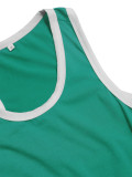 SC Sleeveless Contrast Color Hollow Out Midi Dress HNIF-MC028