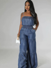SC Fashion Sling Denim Wide Leg Jumpsuit GXRF-QC161