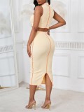 SC Knits Sleeveless T Shirt Long Skirts Suit GYLY-9406