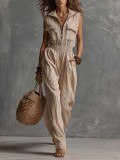 SC Sleeveless Zipper Slim Jumpsuit GWDS-260212