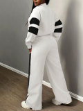SC Stripe Color Block Sport Two Piece Pants Set QYMF-SY005