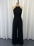 SC Solid Color Halterneck Loose Jumpsuit GWDS-260430