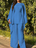 SC Solid Color Bat Sleeve Loose Casual Pants Suit HNIF-MC004