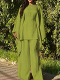 SC Solid Color Bat Sleeve Loose Casual Pants Suit HNIF-MC004