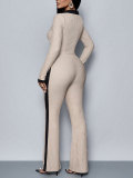 SC Contrast Color Long Sleeve Two Piece Pants Set HNIF-YY003