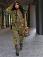 SC Camouflage Print Zipper Jumpsuit QMZF-18003