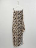 SC Plus Size Zebra Print Sling Split Maxi Dress QMZF-1883
