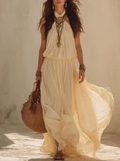 SC Sleeveless Solid Color Maxi Dress GWDS-260616