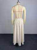 SC Solid Color Tie Up Long Skirt GCNE-75291