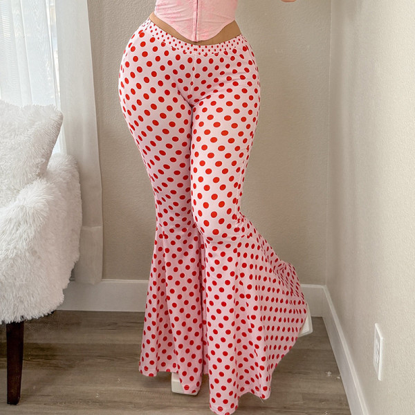 SC Polka Dot Print Flare Pants GSZM-Q26PT084