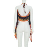 SC Print Halterneck Backless Top MXBF-Y26TP227