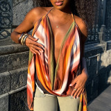 SC Print Halterneck Backless Top MXBF-Y26TP227