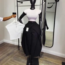 SC Solid Color Wide Leg Suit Pants GCNE-75227