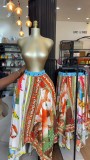 SC Print Irregular Loose Half Body Skirt GCNE-75310