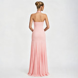SC Halterneck Sleeveless Solid Color Maxi Dress GSZM-C26DS202