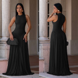 SC Solid Color Sleeveless Maxi Dress BY-7713