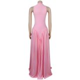 SC Solid Color Sleeveless Maxi Dress BY-7713
