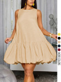 SC Sleeveless Solid Color Mini Dress GSRX-886