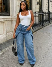 SC Plus Size High Waist Denim Seveth Jeans GAKF-60606