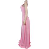 SC Solid Color Sleeveless Maxi Dress BY-7713