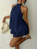 SC Sleeveless Halterneck Tie Up Mini Dress GSRX-715