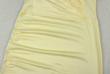 SC Sleeveless Ruched Irregular Long Dress GJYO-JD305578