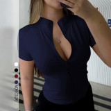 SC Short Sleeve Zipper T Shirts GSRX-828