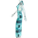 SC Print Backless Tie Up Maxi Dress GJYO-JD305500